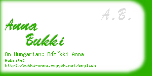 anna bukki business card